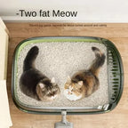 Grand bac à litière vert pour deux chats – espace spacieux 40x28cm pour chats même de grande taille
