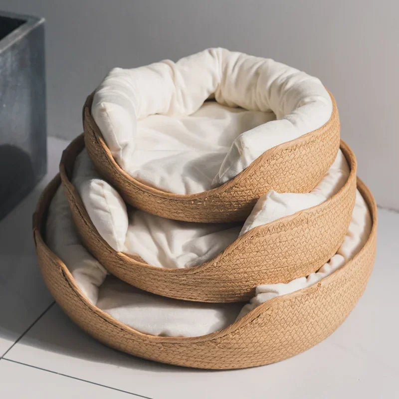 Panier Douillet Tressé – Coussin Amovible