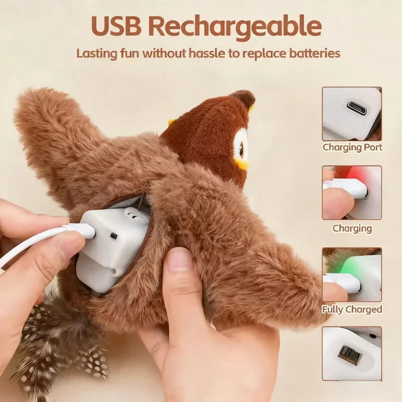 Jouet Oiseau Interactif pour Chat – Électrique Rechargeable