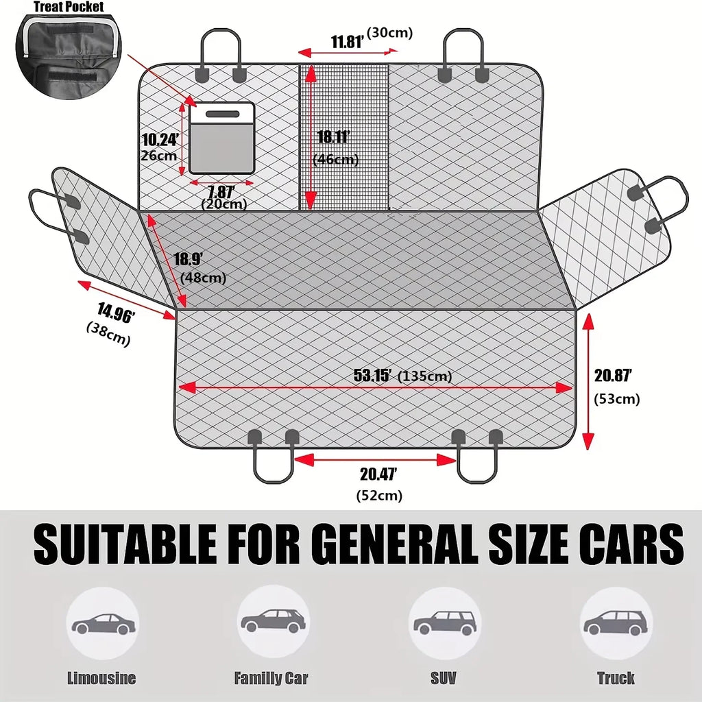 Housse de Siège Arrière Voiture pour Chien — Protection Imperméable