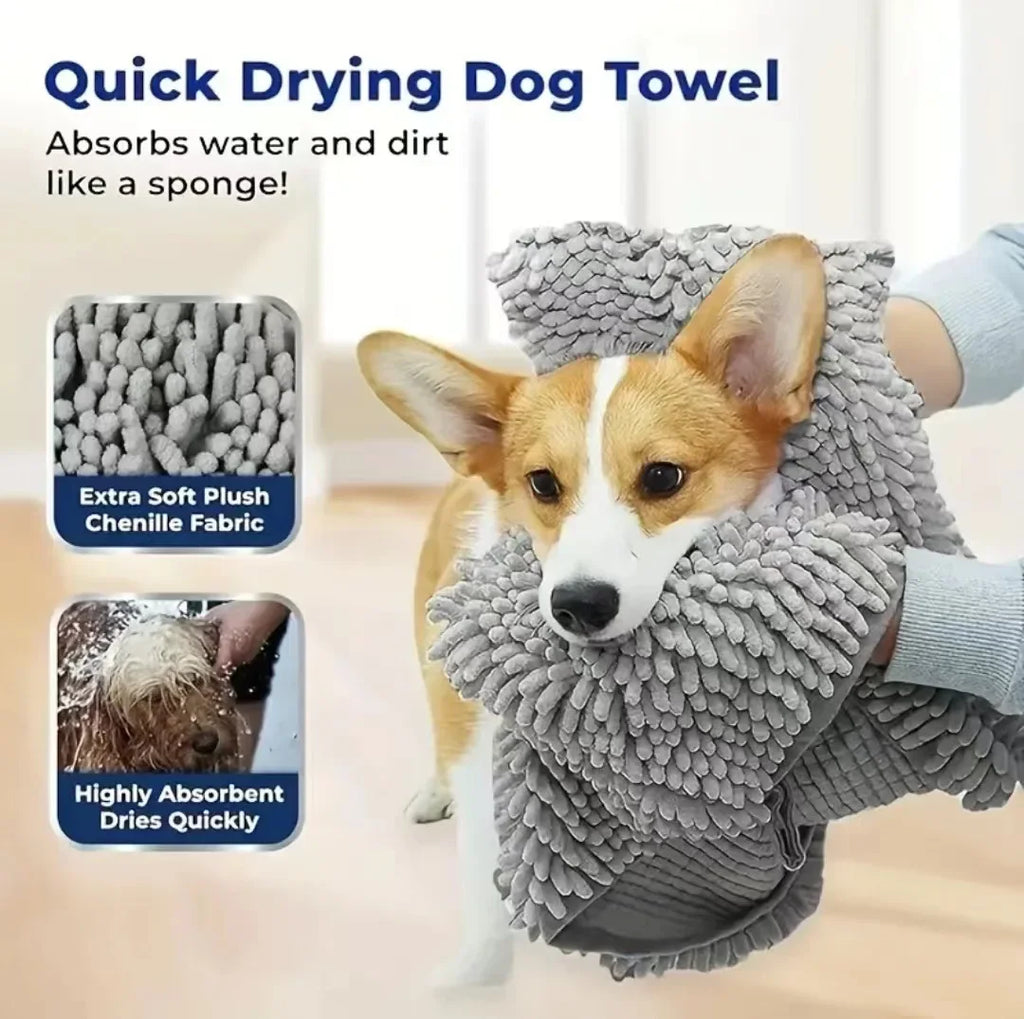 Serviette de Bain Ultra-Absorbante pour Chien & Chat