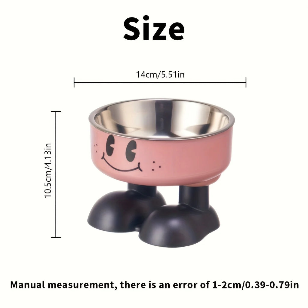 Dimensions de la gamelle surélevée pour chien et chat : diamètre de 14 cm et hauteur de 10,5 cm