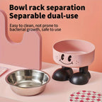 Gamelle surélevée pour chat avec bol en inox amovible, facile à retirer pour le nettoyage