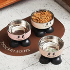 Gamelles surélevées pour chien et chat avec bols en acier inoxydable et supports antidérapants