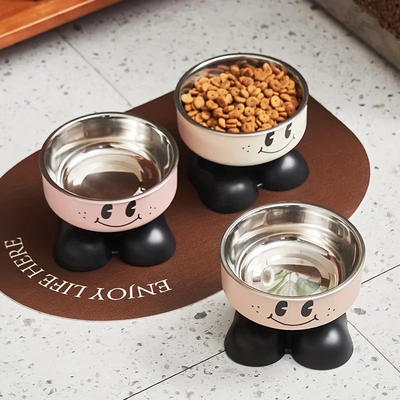 Gamelles surélevées pour chien et chat avec bols en acier inoxydable et supports antidérapants