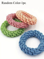 Jouet anneau corde chien couleur aléatoire – 1 pièce choisie parmi plusieurs coloris
