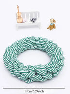 Jouet anneau corde chien vert 17 cm – taille idéale pour chiens moyens et grands
