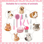 Kit toilettage rose compatible avec chien, chat, lapin, hamster, cochon d'Inde et chinchilla