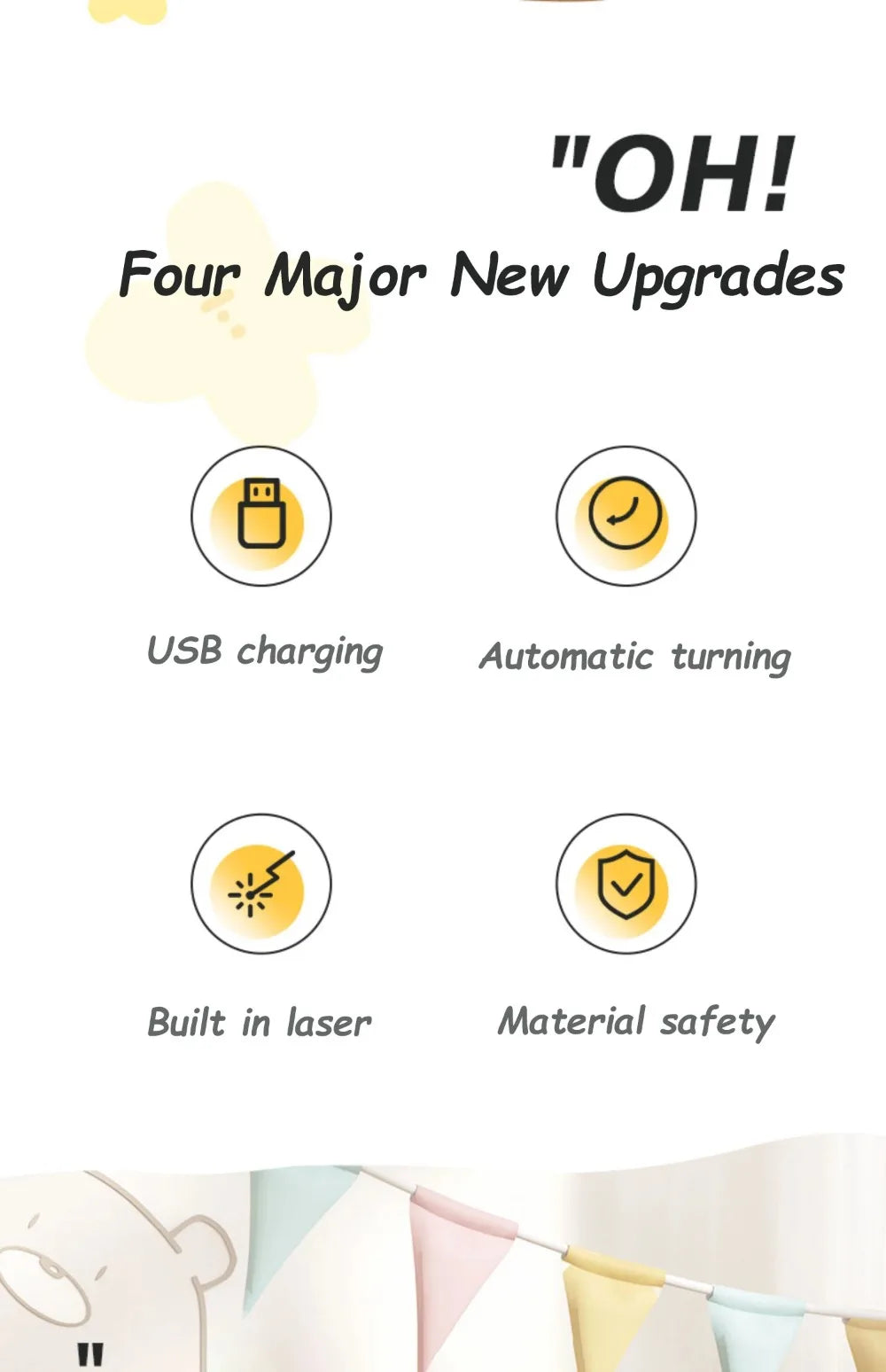 nouvelles fonctionnalités du ballon jouet pour chat : charge USB, rotation automatique, laser intégré, matériaux sûrs