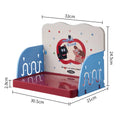Dimensions support gamelle surélevé rouge et bleu – 32 cm de large, 24,5 cm de haut, base 30,5×21 cm