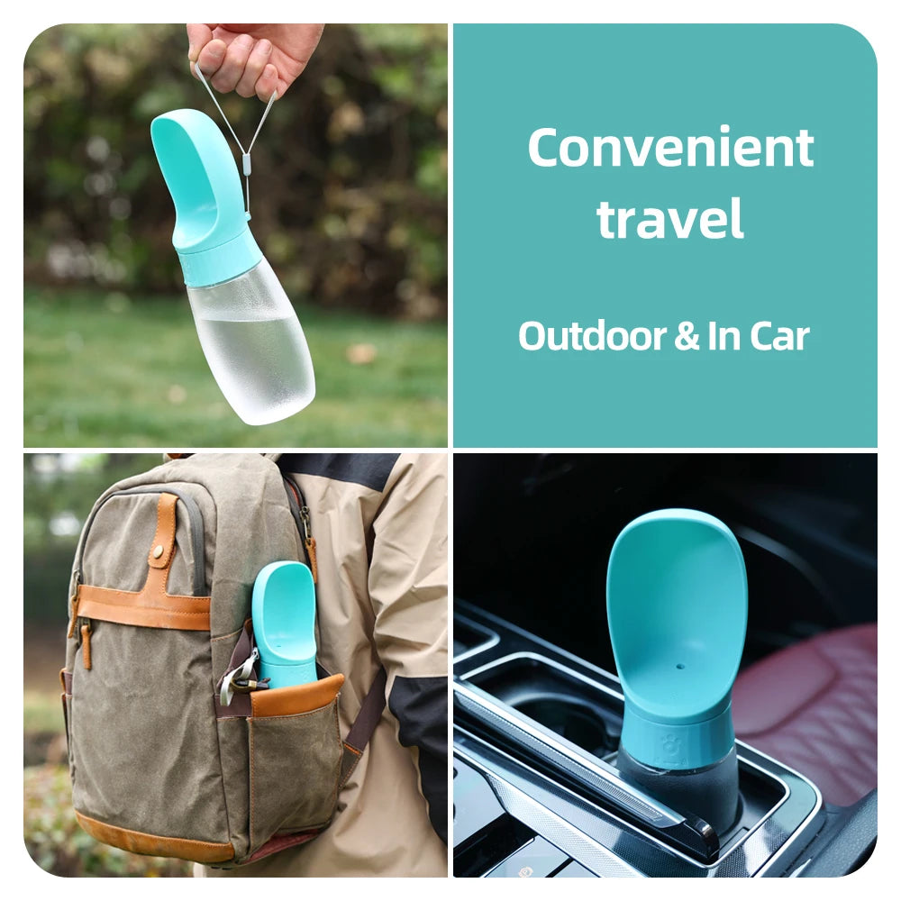 Gourde portable pour chien – utilisation en randonnée, sac à dos et porte-gobelet voiture